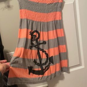 Strapless mini beach cover up dress